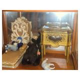 Lot of (2) Miniature Display Cases with Assorted Dollhouse Miniatures