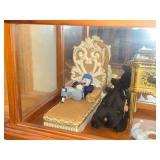 Lot of (2) Miniature Display Cases with Assorted Dollhouse Miniatures