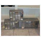 Lot of (3) Parts Organizer Cabinets