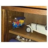 Lot of (2 Shelves) Dollhouse Miniatures and Scale Model Diecast Cars