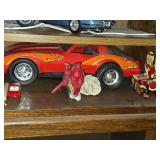 Lot of (2 Shelves) Dollhouse Miniatures and Scale Model Diecast Cars