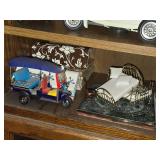 Lot of (2 Shelves) Dollhouse Miniatures and Scale Model Diecast Cars