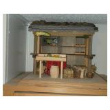 Lot of (3) Dollhouse Miniatures - Pickle Stand (x1) and Garden Arbors (x2)