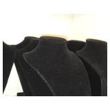 Lot of (5) 3D Velvet Necklace Display Busts 7" x 5" x 8 1/2"