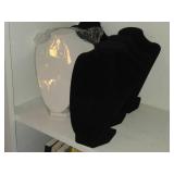 Lot of (5) 3D Velvet Necklace Display Busts 7" x 5" x 8 1/2"