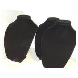 Lot of (3) 3D Velvet Necklace Display Busts 8" x 6" x 12"