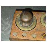 Vintage French Brass Scale Weight Set