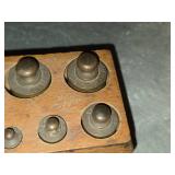 Vintage French Brass Scale Weight Set