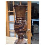 Handcarved Wooden Vase