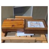 Lot of (2) Flip-Top Wood Storage Boxes