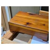 Lot of (2) Flip-Top Wood Storage Boxes