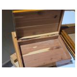 Lot of (2) Flip-Top Wood Storage Boxes