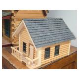 Lot of (2) Log Cabin Dollhouse Miniatures