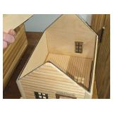 Lot of (2) Log Cabin Dollhouse Miniatures