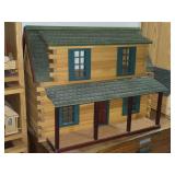 Lot of (2) Log Cabin Dollhouse Miniatures