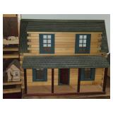 Lot of (2) Log Cabin Dollhouse Miniatures
