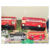 (11) Diecast Collectible Scale Model Cars + (2) Scale Model Train Cars