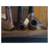 Lot of (3) Pipes with a Pipe Holder
