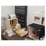 Lot of (1 Section) Dollhouse Miniatures and Display Cabinets