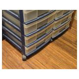 Lot of (2) 6-Drawer Rolling Storage Cabinet