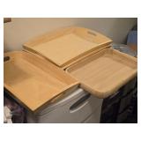 Lot of (4) Wood Serving Trays