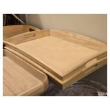 Lot of (4) Wood Serving Trays
