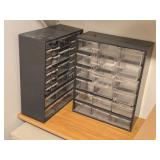 Lot of (2) Plastic Parts Organizer Cabinets