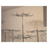 Lot of (5) Chrome Rotating Countertop Spinner Displays with Adjustable Tiers