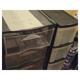 Lot of (2) Plastic Storage Cabinets - 3-drawer and 4-drawer