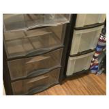Lot of (2) Plastic Storage Cabinets - 3-drawer and 4-drawer