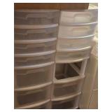 Lot of (2) 7-Drawer Plastic Storage Cabinets