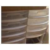 Lot of (2) 7-Drawer Plastic Storage Cabinets