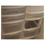 Lot of (2) 7-Drawer Plastic Storage Cabinets