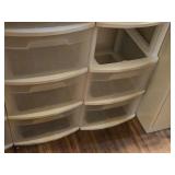 Lot of (2) 7-Drawer Plastic Storage Cabinets