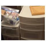 Lot of (2) Plastic Storage Cabinets - 3-drawer and 5-drawer
