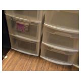 Lot of (2) Plastic Storage Cabinets - 3-drawer and 5-drawer