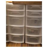 Lot of (2) 5-Drawer Plastic Storage Cabinets