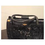 Vintage Mexican Purse | Black Tooled Leather