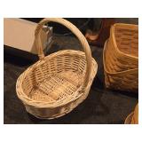 (2) Picnic Baskets and (1) Wicker Basket with Handle