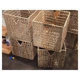 Lot of (4) Wicker Cube Storage Boxes