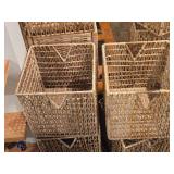 Lot of (4) Wicker Cube Storage Boxes