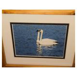 Lot of (2) Swan theme Art Work - Joyce Kleven -