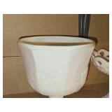 Lot of (3) Milk Glass Dishwares - Vase, Pedestal Compote Dish (x2)