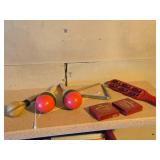 Lot of (7) Musical Instruments - Triangle, Maracas (x3), Jingle Stick, Master Keys (x2)