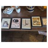 Lot of (5) Cat themed Art Work