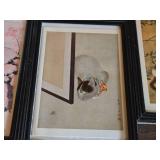 Lot of (5) Cat themed Art Work