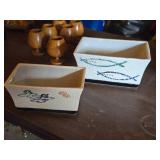 Lot of (2) Ceramic Bansia Tree Planters (Napco in Japan)