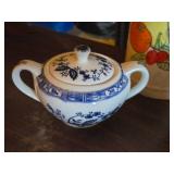 Norde Blue Sugar Bowl, Crown Staffordshire Egg Coddler, Ceramic Juice Pitcher