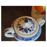 Norde Blue Sugar Bowl, Crown Staffordshire Egg Coddler, Ceramic Juice Pitcher