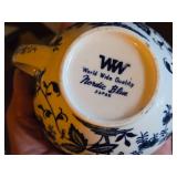 Norde Blue Sugar Bowl, Crown Staffordshire Egg Coddler, Ceramic Juice Pitcher